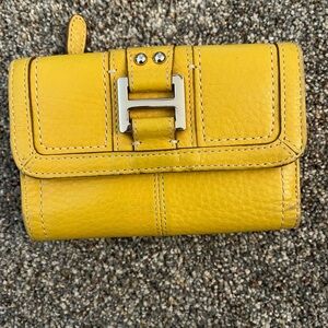 Fossil Yellow Leather Wallet with Silver Buckle